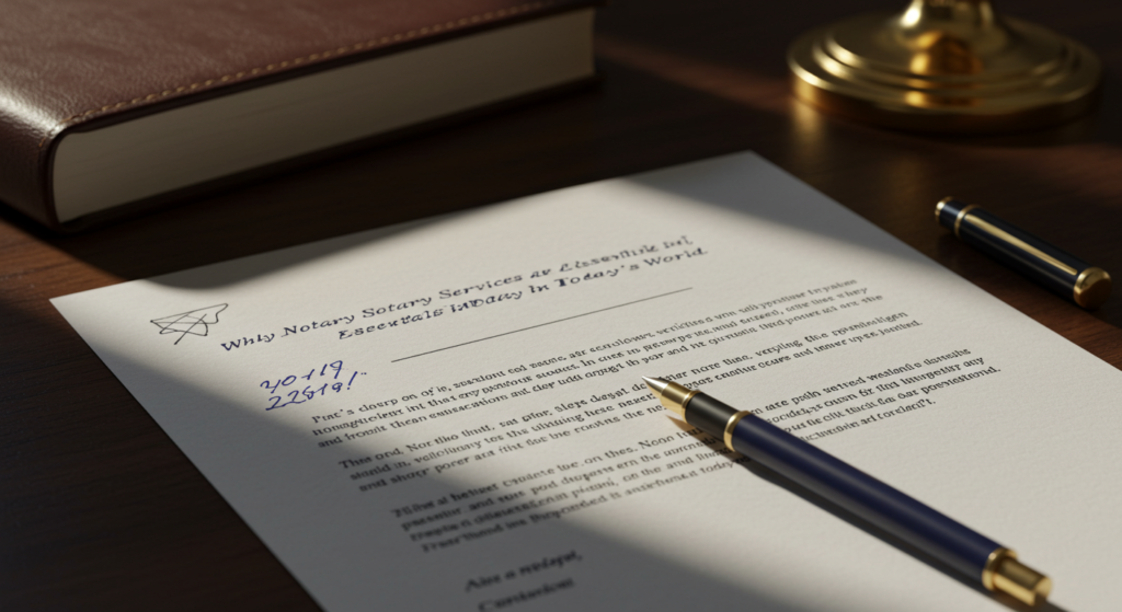 Why Notary Services Are Essential in Today’s World